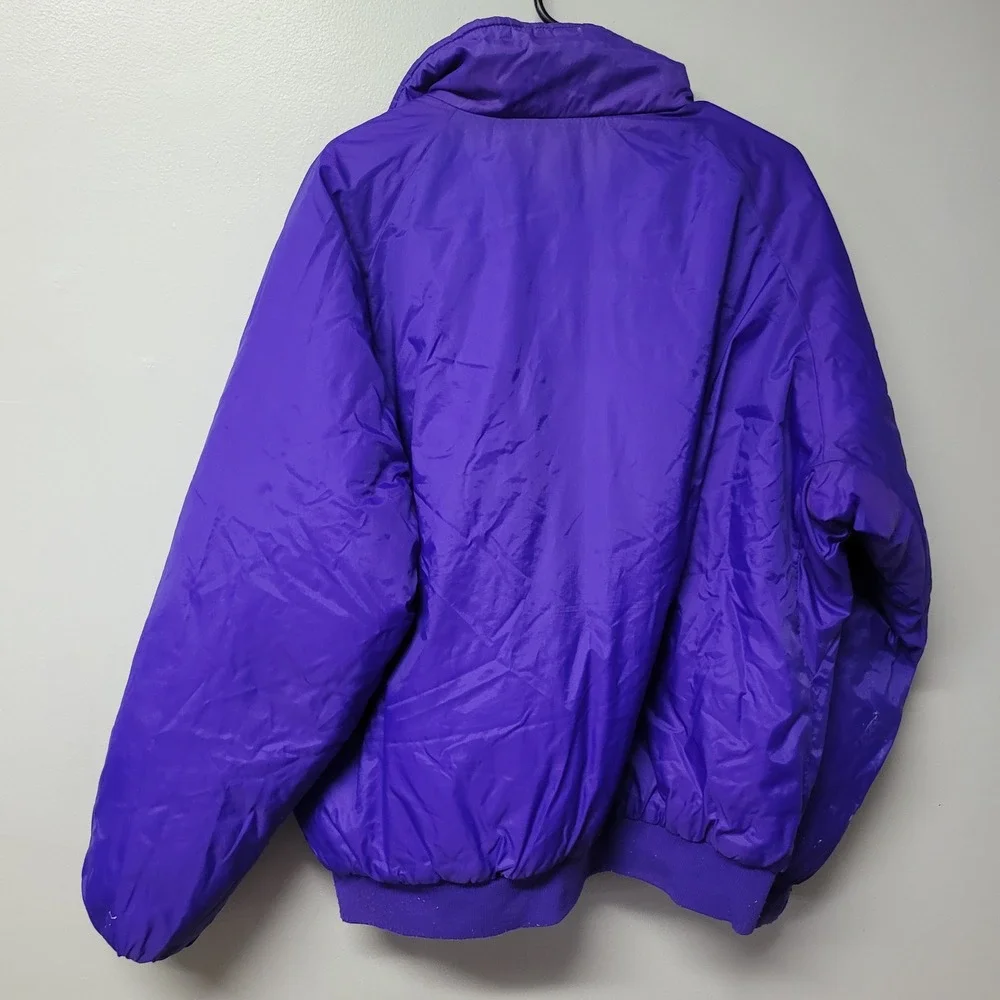 Columbia Vintage Reversible Jacket Mens Large Teal Purple Radial Sleeve Vintage - Picture 10 of 13